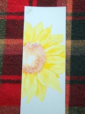 Sunflower Watercolor Panel - Bright Yellow Floral